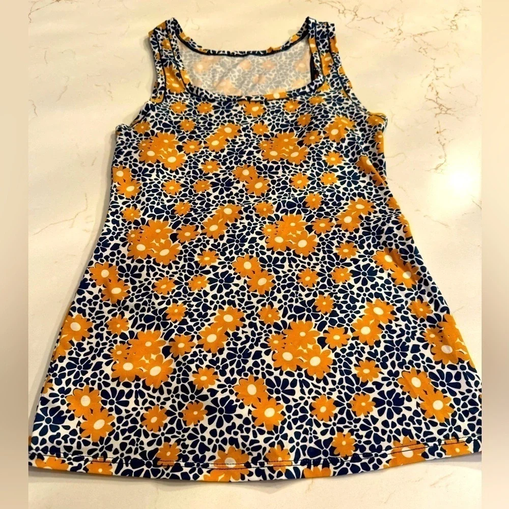 Warcoal Supima Cotton / Spandex Fitted Tank / Floral / Small